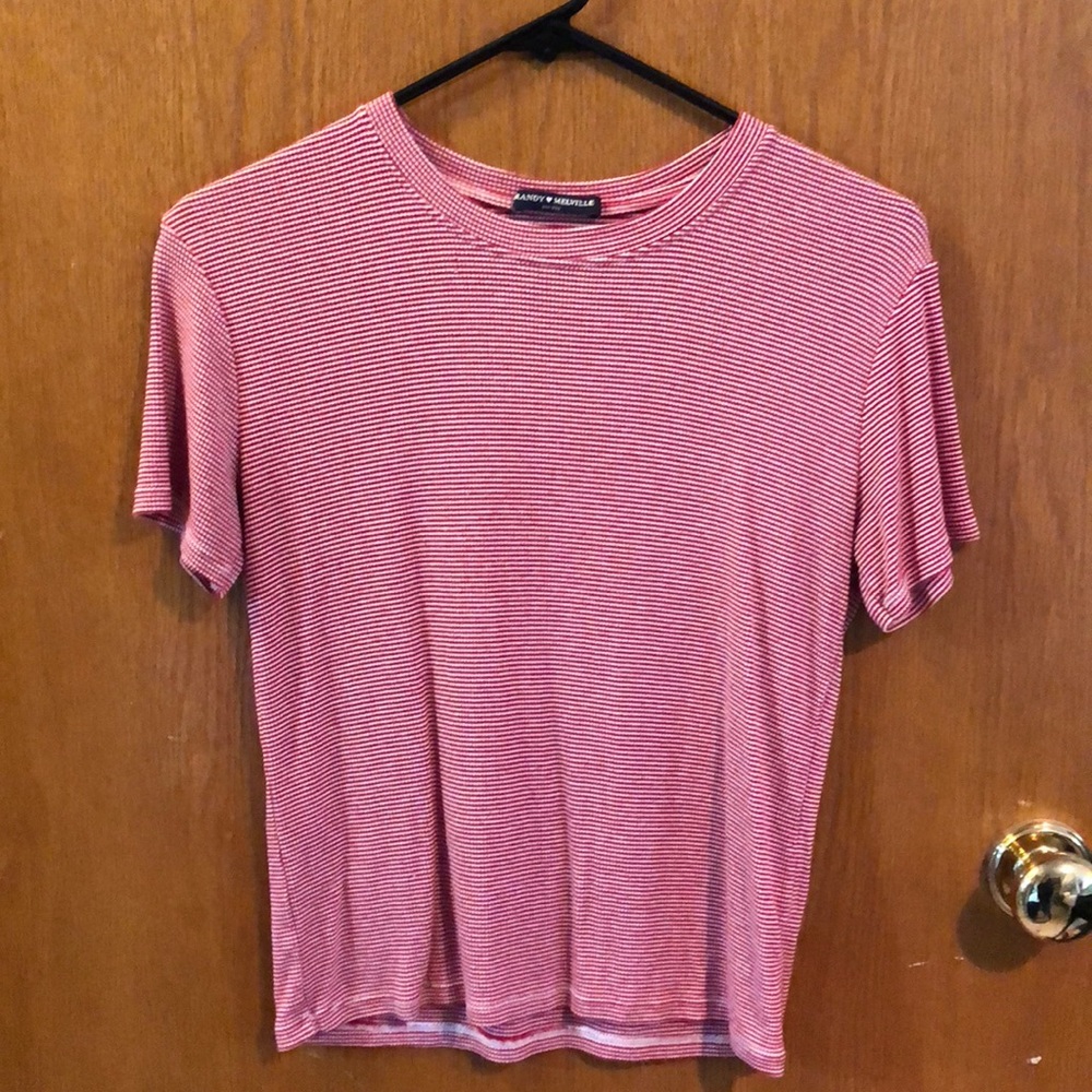 stripped red and white crop top brandy melville